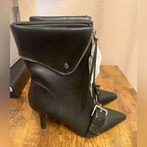 A New Day Mickey Point Toe Moto Boots Size 6 New